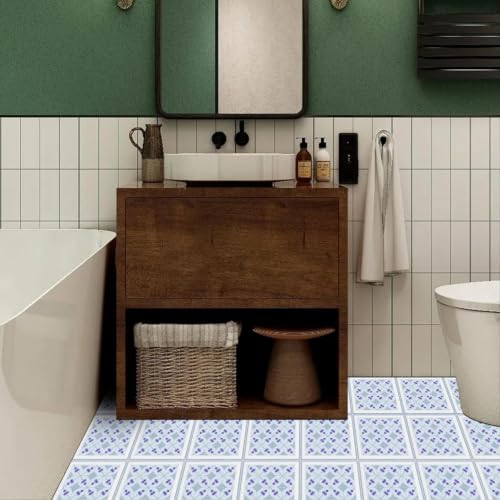 Image of Moroccan Tile Stickers | Waterproof Self Adhesive Peel & Stick Tile Decals for Kitchen Backsplash, Bathroom Wall, Floor, Furniture & Glass (8x8 Inch, Design 19, 36 Pic)