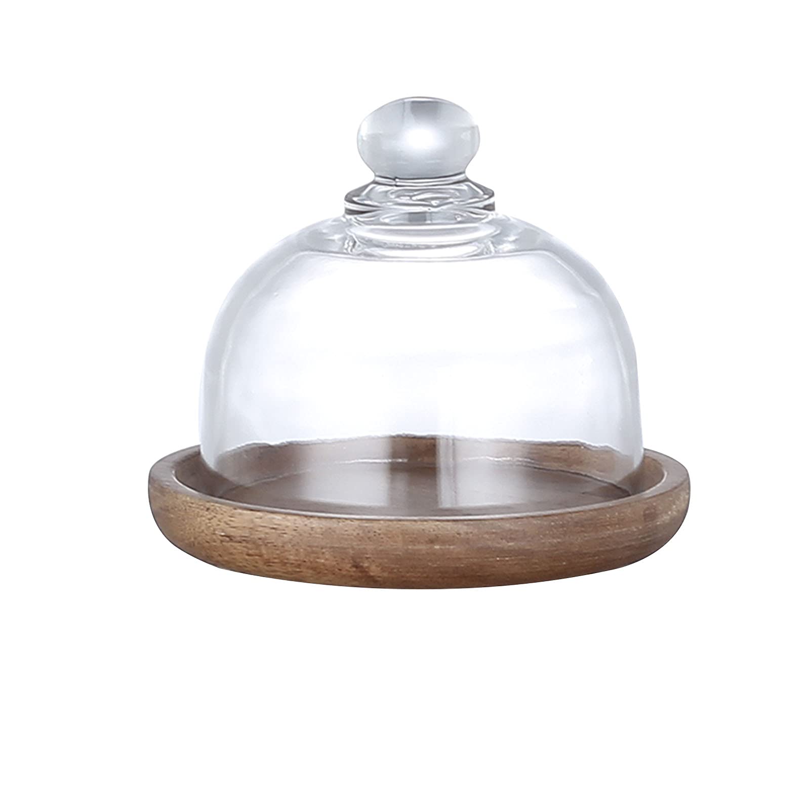 Buy FUOBECIE Cheese Board LidsClear Glass Dome with Bamboo Base with