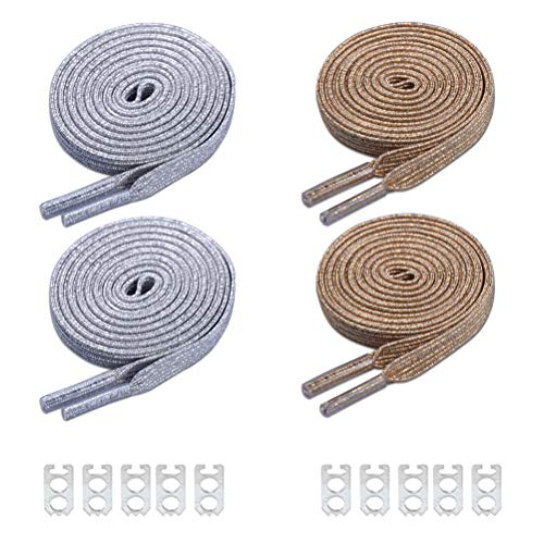 D&D DD Brillar Elasticos Cordones, Plana Un tamaño para Todos Unisexo No Hay Necesidad de Atar Los Cordones de Los Zapatos para Niños Adultos