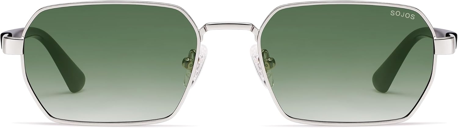 SOJOS Retro Rectangle Polarized 90s Sunglasses for Women Men,Trendy Narrow Hexagon Square Shades SJ1270 - Image 4