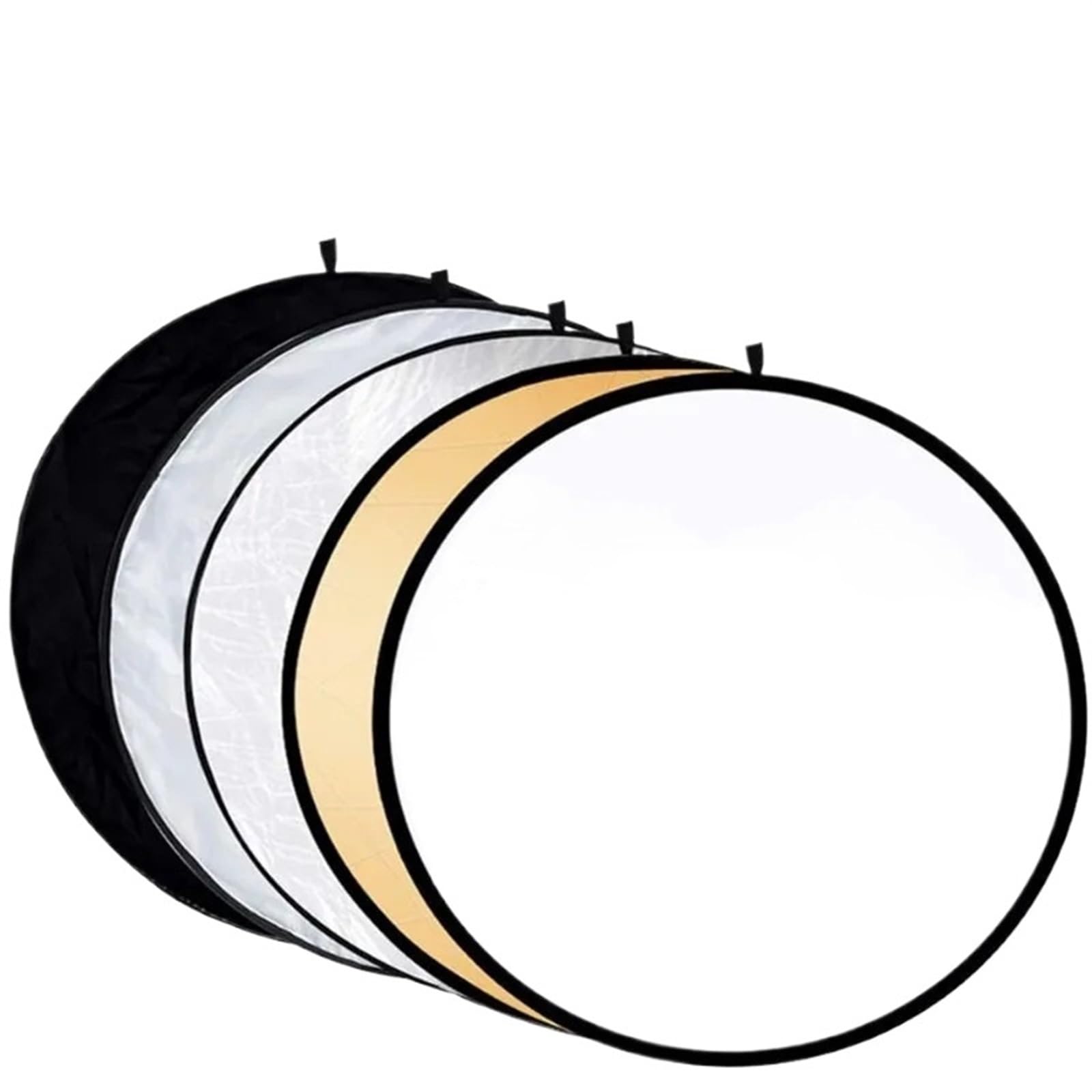 Fotografía Reflector Reflector 5 en 1 for fotografía, difusor de luz portátil Plegable, Circular for Multicolor Plateada y Negra(Reflector-60cm)