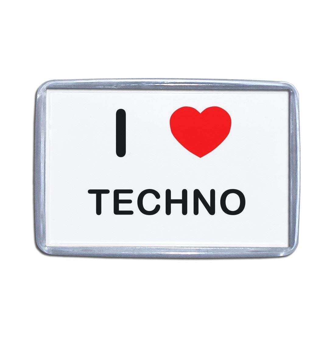 I Love Techno - Small Plastic Fridge Magnet