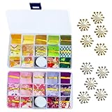 EdisonBrain つまみ細工 カット済み 生地 28色 280枚セット ちりめん クロス フェルト 2色花座 座金付き 和柄 無地 初心者 手芸 教室 キットセット DIY 自作 手作り (カラーA)