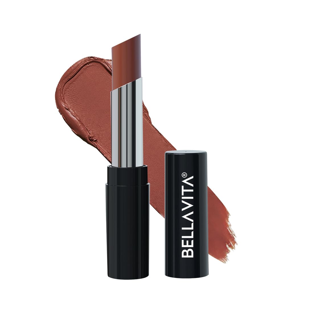 BellaVita Comfort Matte Priming Lipstick, Intense Colour, Creamy Matte Finish, Intense Moisturisation, Smooth Glide, Advance Color Locking Technology, Talc Free, Coco Brown, 3.5 gm-image-49