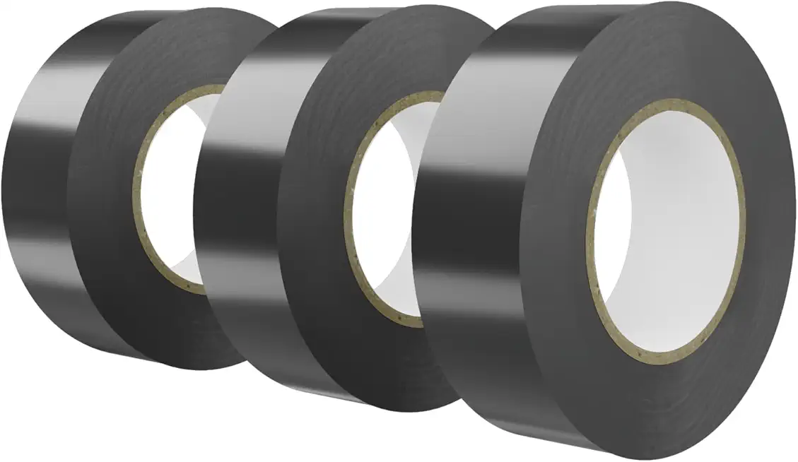 SWRT 0.75 in x 66 FT Black Electrical Tape Waterproof, 3 Pack High Temp Electric Tape Under 600V for All Weather - UV Protection - Flame Retardant