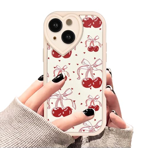 Coque iPhone 14 Plus cerise blanc crème idéale pour vos sorties