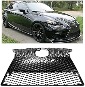 Front Bumper Upper Lower Grille Compatible with 2014-2016 Lexus IS250 IS350 F Sport 4-Door