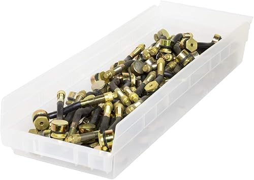 Vista 23 de Akro-Mils 30184 - Caja de plástico para estantes anidados, (24 x 8 x 4 pulgadas), verde, (paquete de 6)