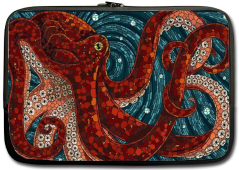 Modern Design Octopus Soft Water-proof Neoprene Carrying Case Sleeve Bag For Macbook, Macbook Air/Pro 15 Inch All 13" Laptop Notebook(Twin sides)