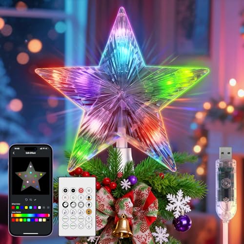 YAYZA！Weihnachtsbaumspitze, 22 x 19 cm - Steuerung per App &...