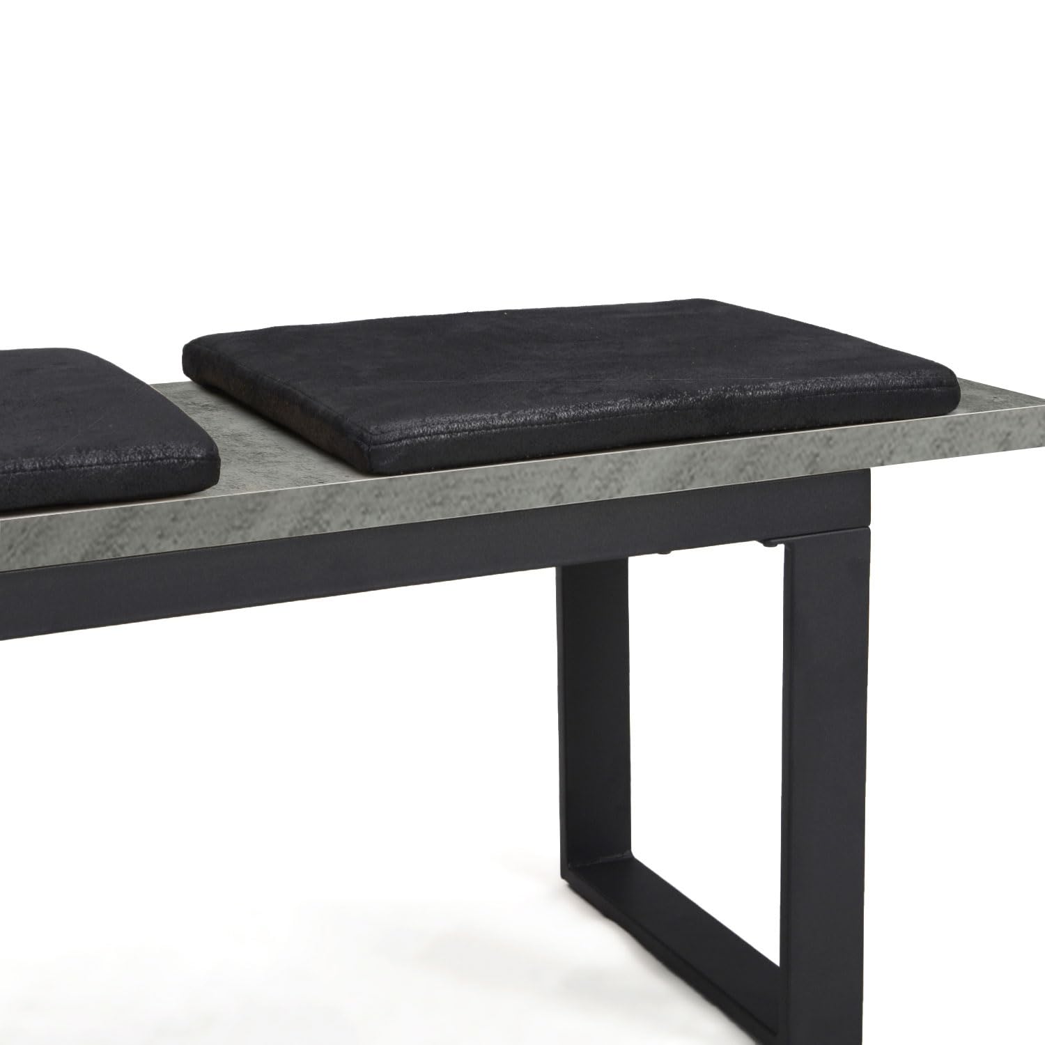DUBI Möbel Banc Lea, Banc de Salle à Manger 120 cm avec Coussins rembourrés, Structure Bois et métal pour Salle à Manger, Cuisine ou entrée, Aspect béton, 11301-120-BETO