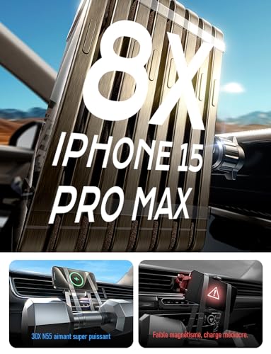 image for LISEN for MagSafe Car Mount Charger for iPhone 15, 15W Wireless Univer