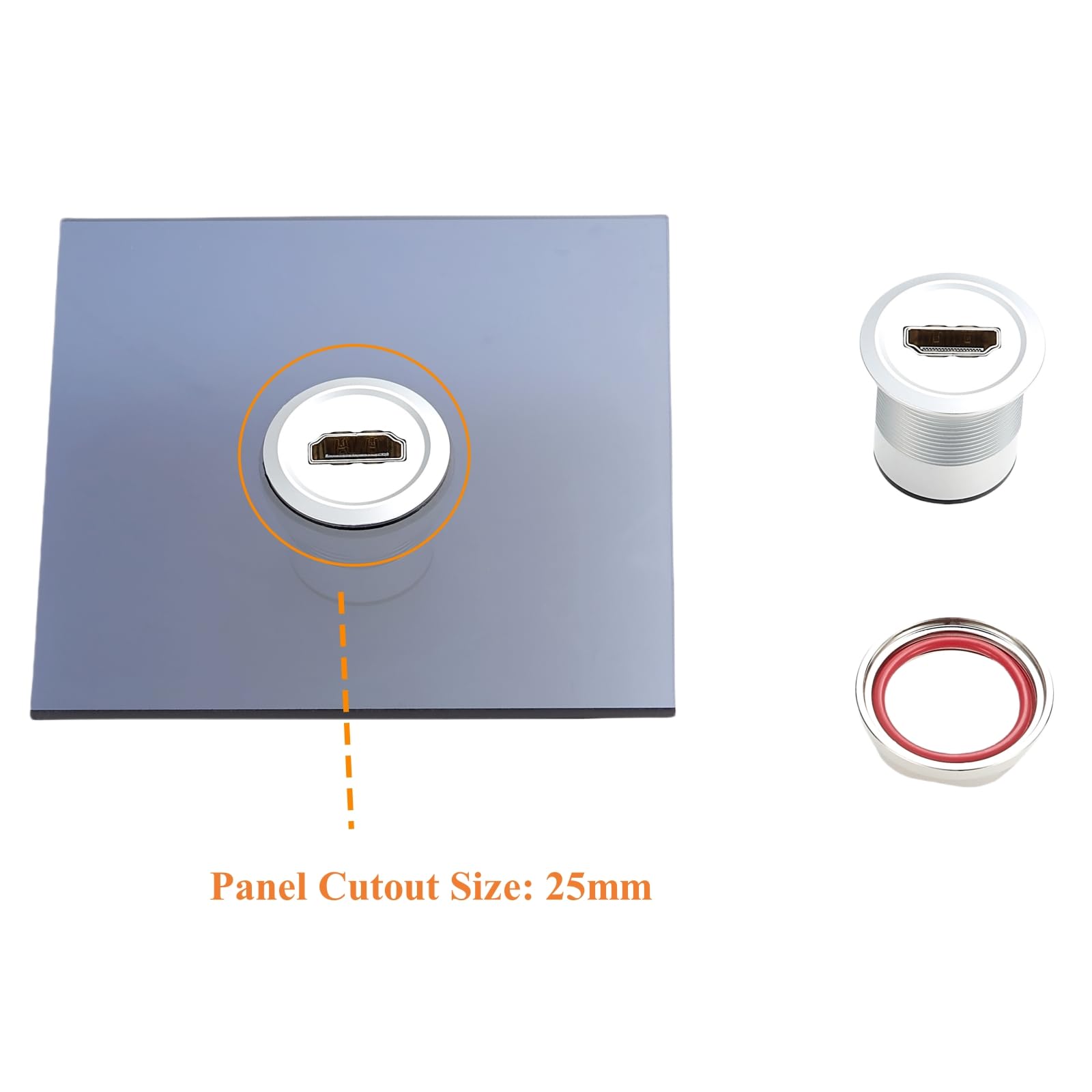 Adapter do montażu na panelu podtynkowym HDMI 4K przy 30 Hz HDMI 1.4 żeński na żeński prosty przedłużacz gniazdo gwintowane złącze do telewizora laptopa PC monitora projektora odtwarzacza