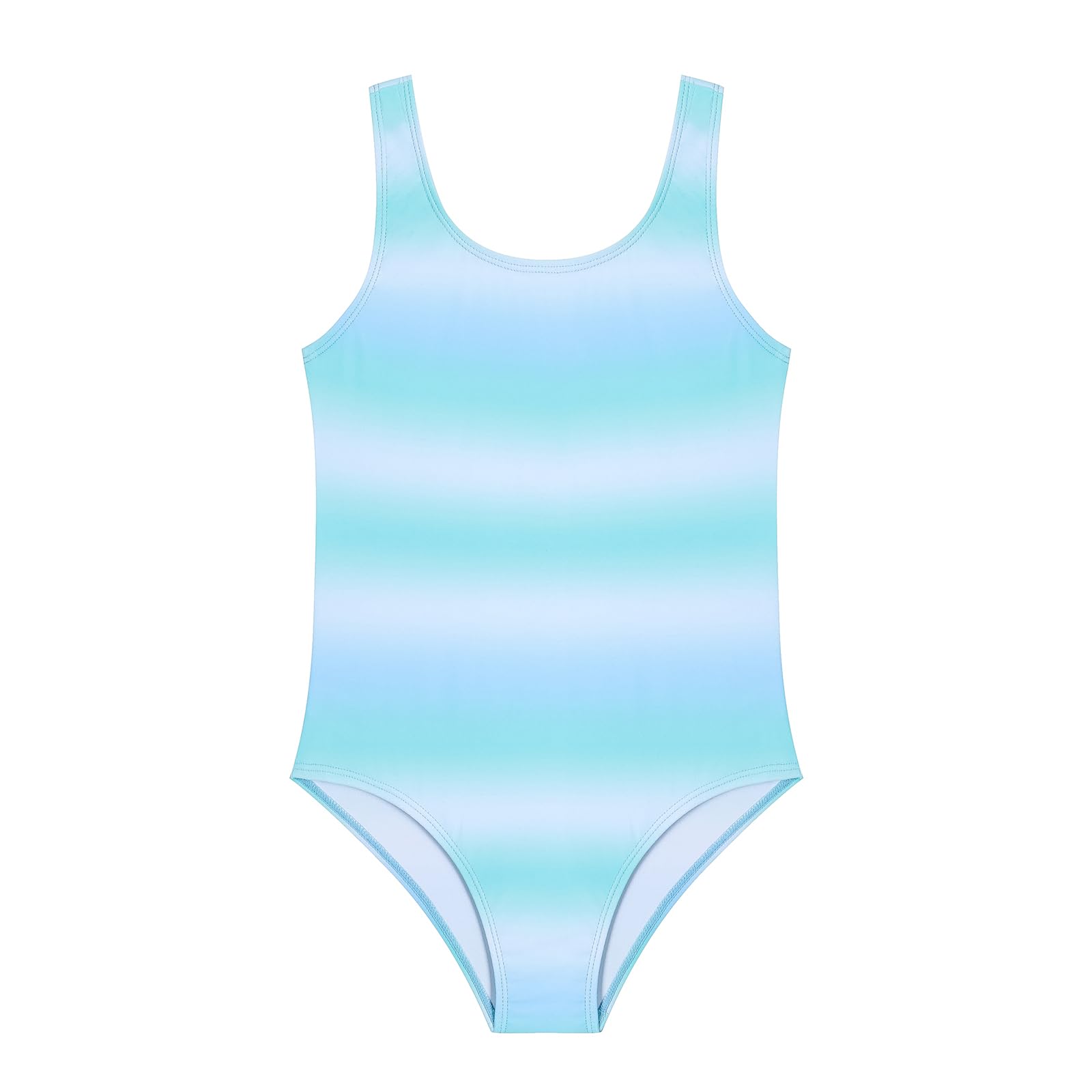Ewbob Mädchen Badeanzug,Komfort Kinder Einteiliger Bademode,Elastische Schwimmanzug Kinder,Quick-Dry Badeanzug für Mädchen(C3-004)-BlueGreen-7-8Y