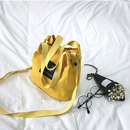 Fashion Women's Canvas Handbag Shoulder Bag Tote Purse Cute Travel Bucket bag yellow2