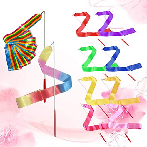 10 Pcs Fita De Ginástica Fita Rítmica Fitas Coloridas De Ginástica Streamers De Arte Streamers De Gi