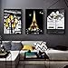 ValerieMantz Notte Torre di Parigi Moderno Stile Industriale Nordic City Paesaggio Tela Pittura Sedia Lampione Camera Poster   3 Pannelli Immagine della Parete Soggiorno Decor