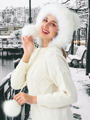 Gorro invierno con pompon y orejeras para mujer miniatura 3