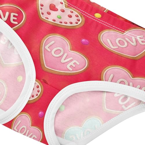 Colorful Heart Cookies Red Toddler Underwear Floral 2t Cotton Girl Panties Cute Bright Kids Briefs Undies4