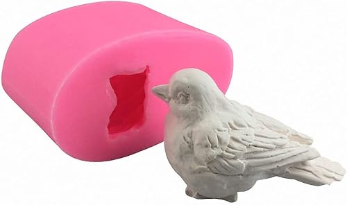 3D Bird Soap Mold Small Bird Silicone Mould for Soap Making Chocolate Candy Molds Cake Fondant Topper Decoration Resin Clay Plaster Candle Crayon