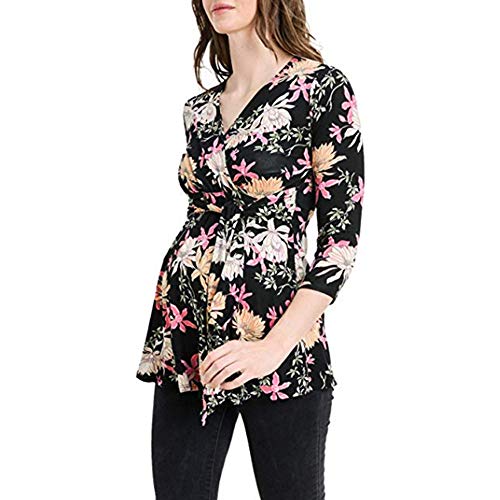 Homebaby Felpa di maternità Donna Elegante Camicia da infermeria Gravidanza Camicetta Manica Lunga Shirt Maglia Premaman Maglieria per maternità Maglia Premaman Regali per la Moglie
