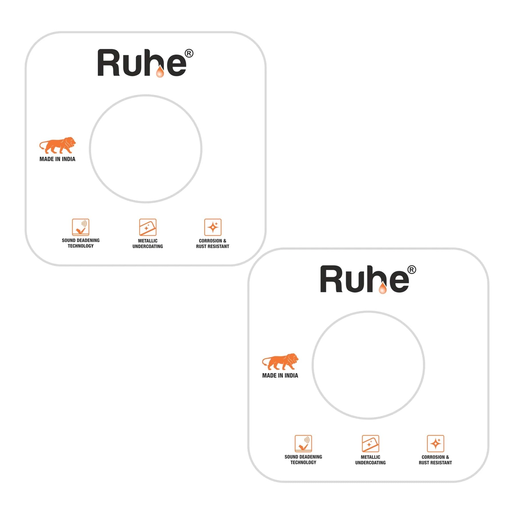 Ruhe® Sound Deadening Foam Pads for Kitchen Sinks | Lightweight Sound Absorbing Pads | Foam Pads with Strong Adhesive | Pack of 2