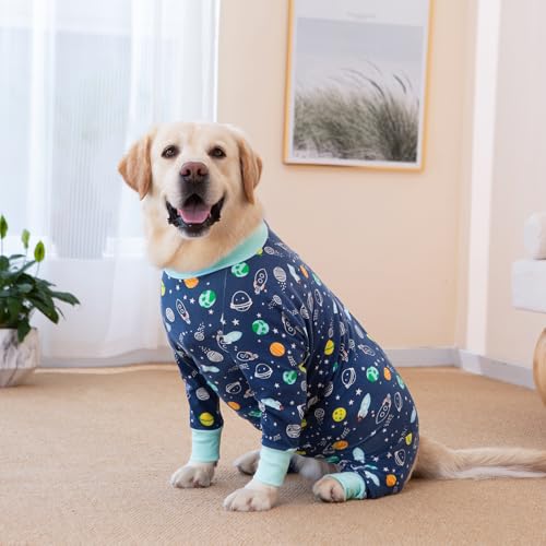 Image of Recovery Suit for Large Medium Dogs After Surgery, Soft Breathable Anti Licking Dog Onesie E-Collar & Cone Alternative, Pet Bodysuit for Preventing Hair Loss Full Cover Wound(3XL, Rocket)