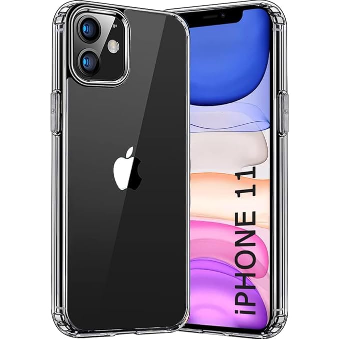 Image of DARKFIT Back Case Cover Compatible with iPhone 11 | TPU + Poly Carbonate Ultra Hybrid Camera Bump Protection | Scratch-Resistant Back Case Cover | Clear Case | Pack of 1