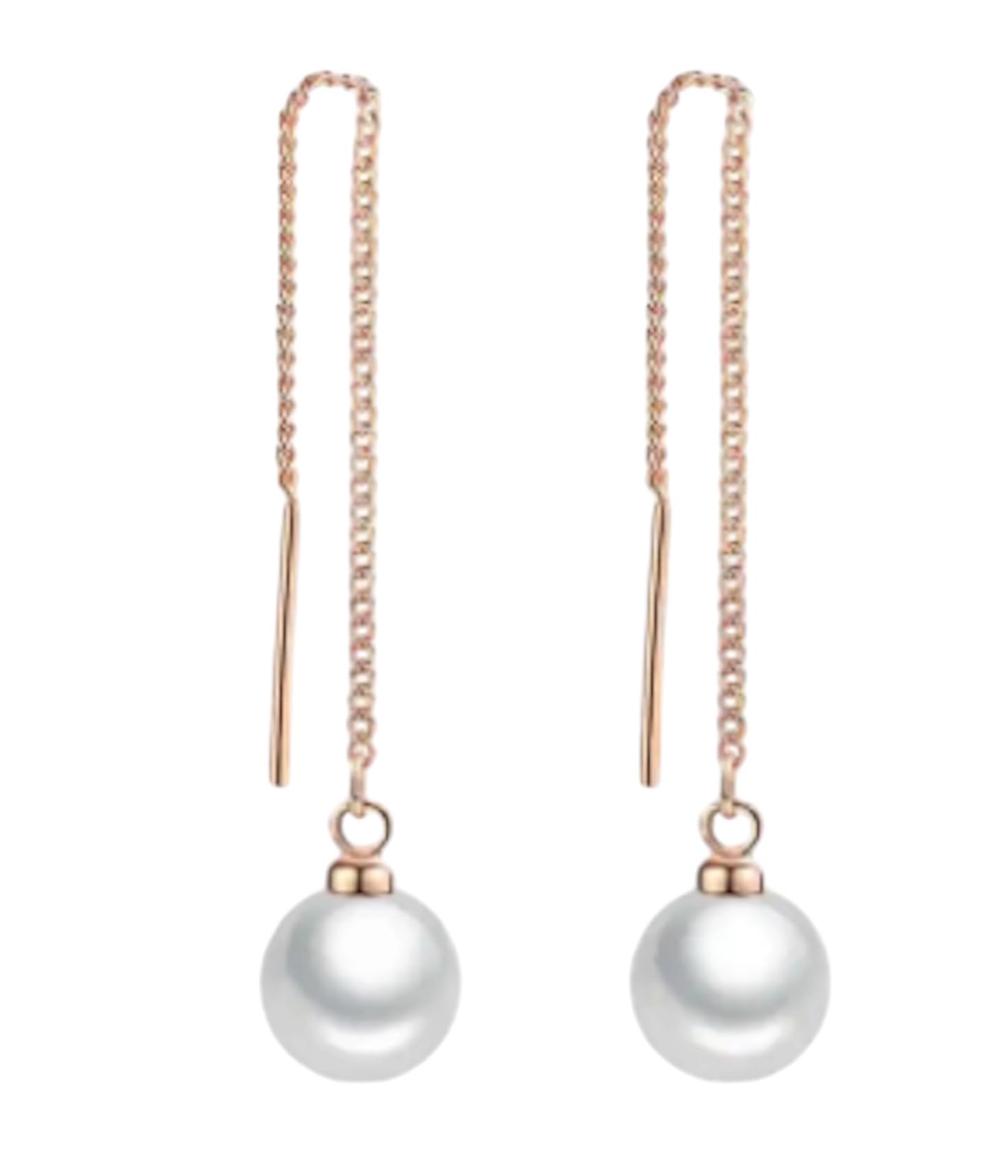 Nilu's CollectionCream Pearl Tassel Long Drop Earrings| Light weight | Charming for Women/Girls