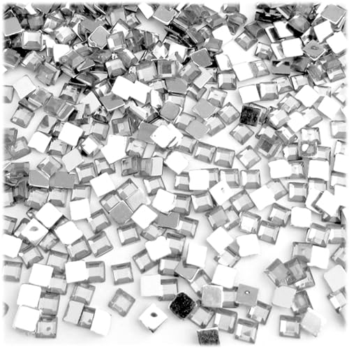 The Crafts Outlet 144pc Loose Rhinestones Square 6mm - 30ssflatback Crystal Clear