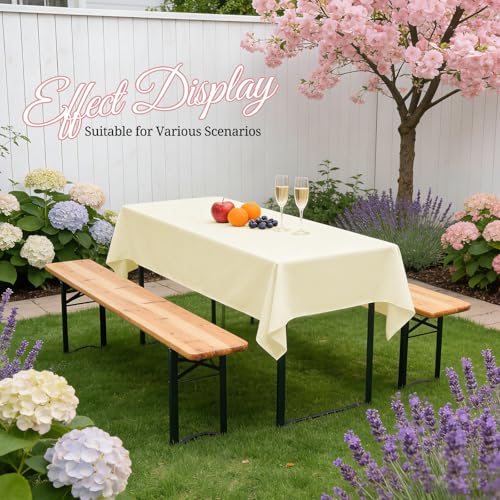 Nappe de table à bière 100x250 cm beige imperméable universelle - 5