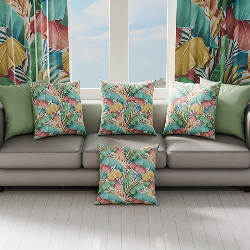 PETTI Artigiani Italiani - Coppia di Federe Cuscino 30x30 cm in Microfibra, Cuscini Arredo Camera da Letto, Divano, Salotto, Set 2 Fodere Copricuscino, Federa Tropical Multicolor, 100% Made in Italy - Immagine 2
