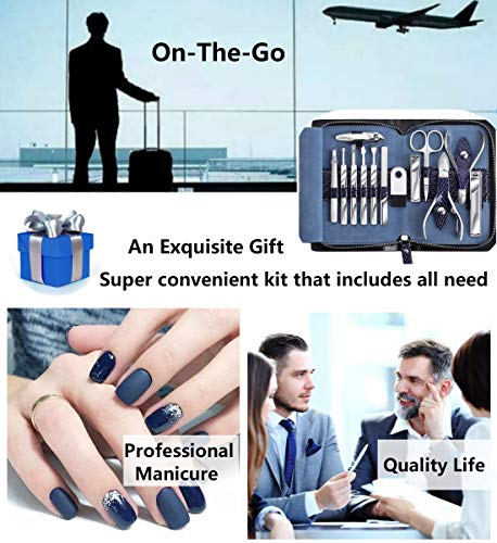 FAMILIFE L11 Manicure Set, 12 in 1 Stainless Steel Nail Clipper Set Professional Manicure Pedicure Set with Portable Travel Case for Women Men