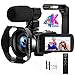 Produktbild Videokamera Camcorder 4K Ultra HD 48MP IR Nachtsicht Vlogging Kamera 18X Digitalzoom Camcorder mit Mikrofon, WiFi, Handstabilisator, Gegenlichtblende und 3,0 Zoll 270 ° Flip Touchscreen