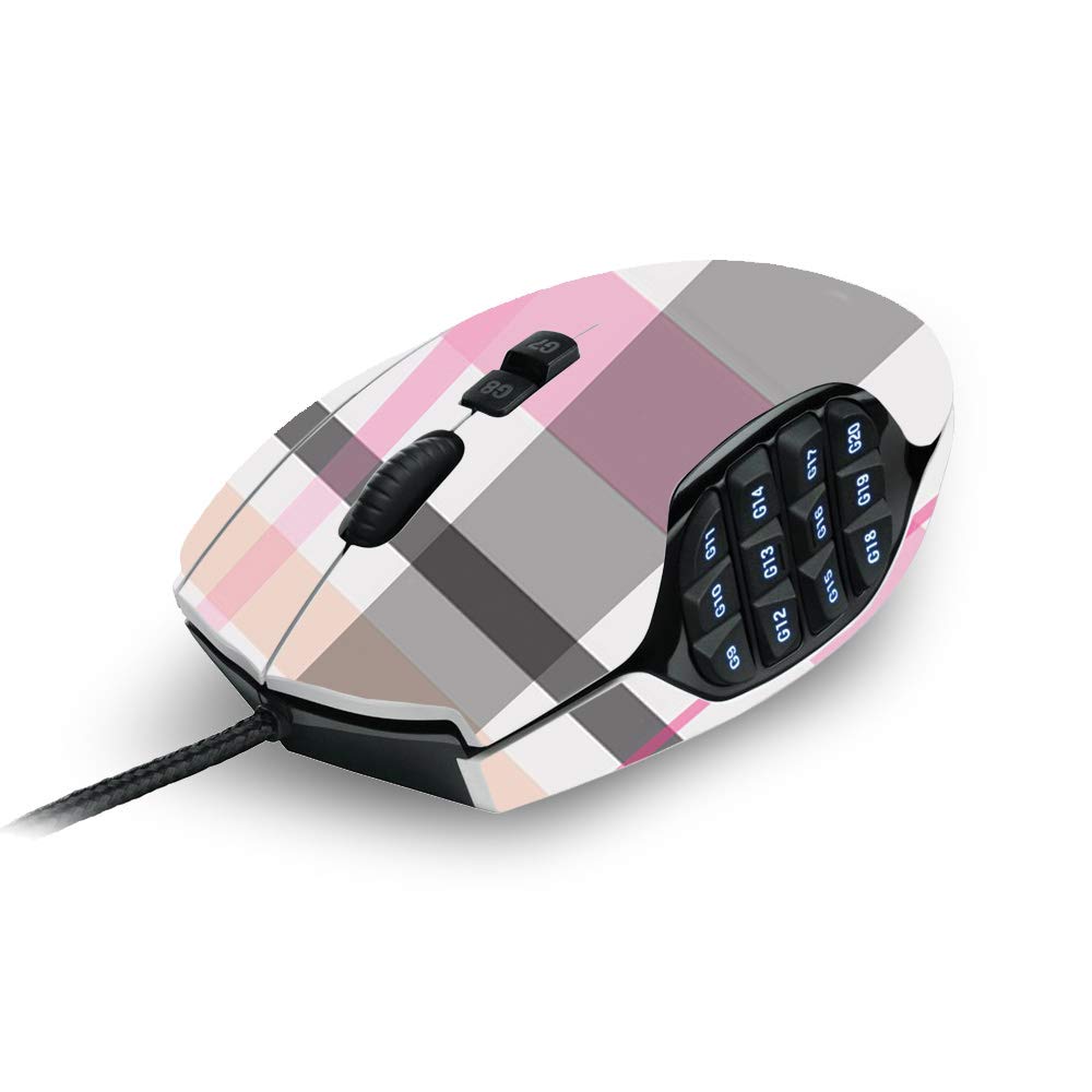 MightySkins Skin Compatible with Logitech G600 MMO Gaming Mouse - Plaid | Protective, Durable, and Unique Vinyl Decal wrap Cover | Easy to Apply, Remove, and Change Styles | Made in The USA