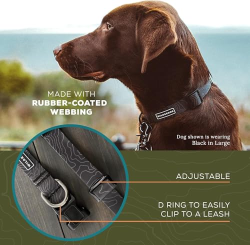 Image of Wilderdog Waterproof Dog Collar - Repels Water & Dirt - Large 17 inch-24 inch - Black