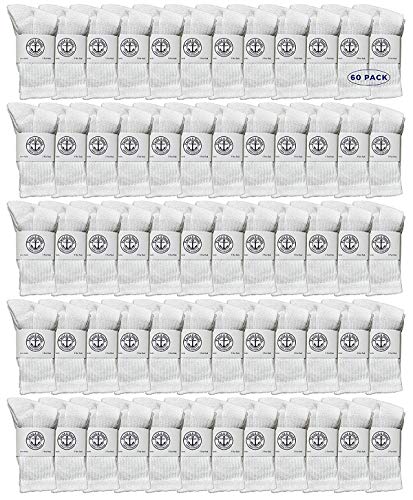 60 Pairs Of Yacht & Smith Wholesale Kids Crew Socks, Childrens Cotton Casual Crew Socks Size 4-6