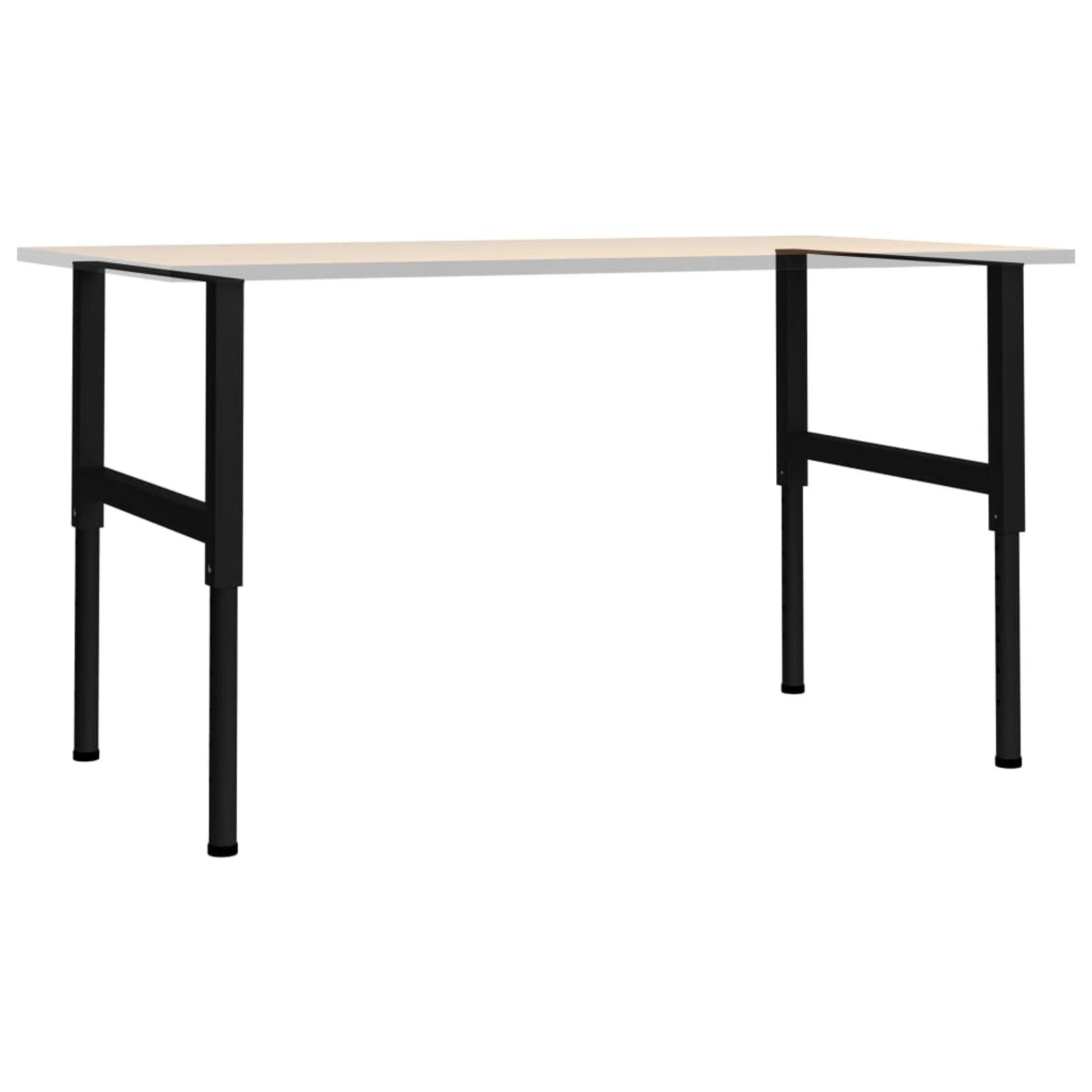 Homgoday Bastidores para banco de trabajo 2 piezas de metal 85 x (69-95,5) cm negros, banco de trabajo para garaje taller