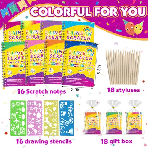 Pigipigi Kids 16-Pack Scratch Rainbow Art Notebooks - 11.49 w/ Code + 50% Off Code 0M18H0QM - image 2