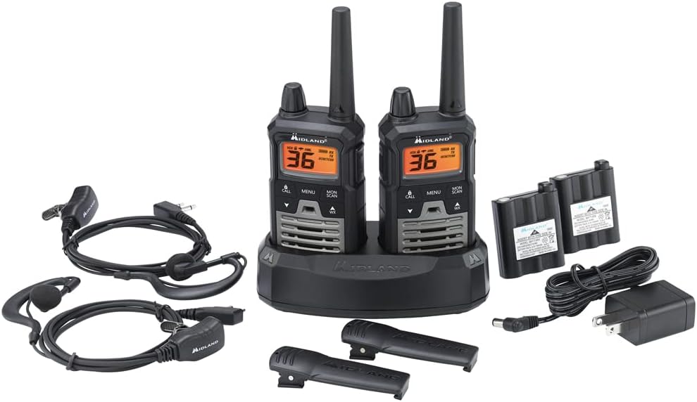 Midland T290VP4 High-Powered GMRS Two-Way Radios | Long-Range Communication with 36 Channels & 121 Privacy Codes | Durable, Water-Resistant Design for Outdoor Adventures