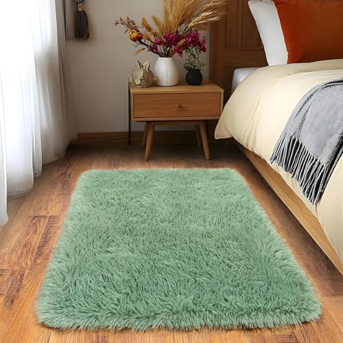 Tapis de chambre doux vert menthe pour dortoir cosy - 2