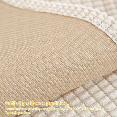 Housse canapé 1 pièce extensible velours avec couvre coussin salon - 7