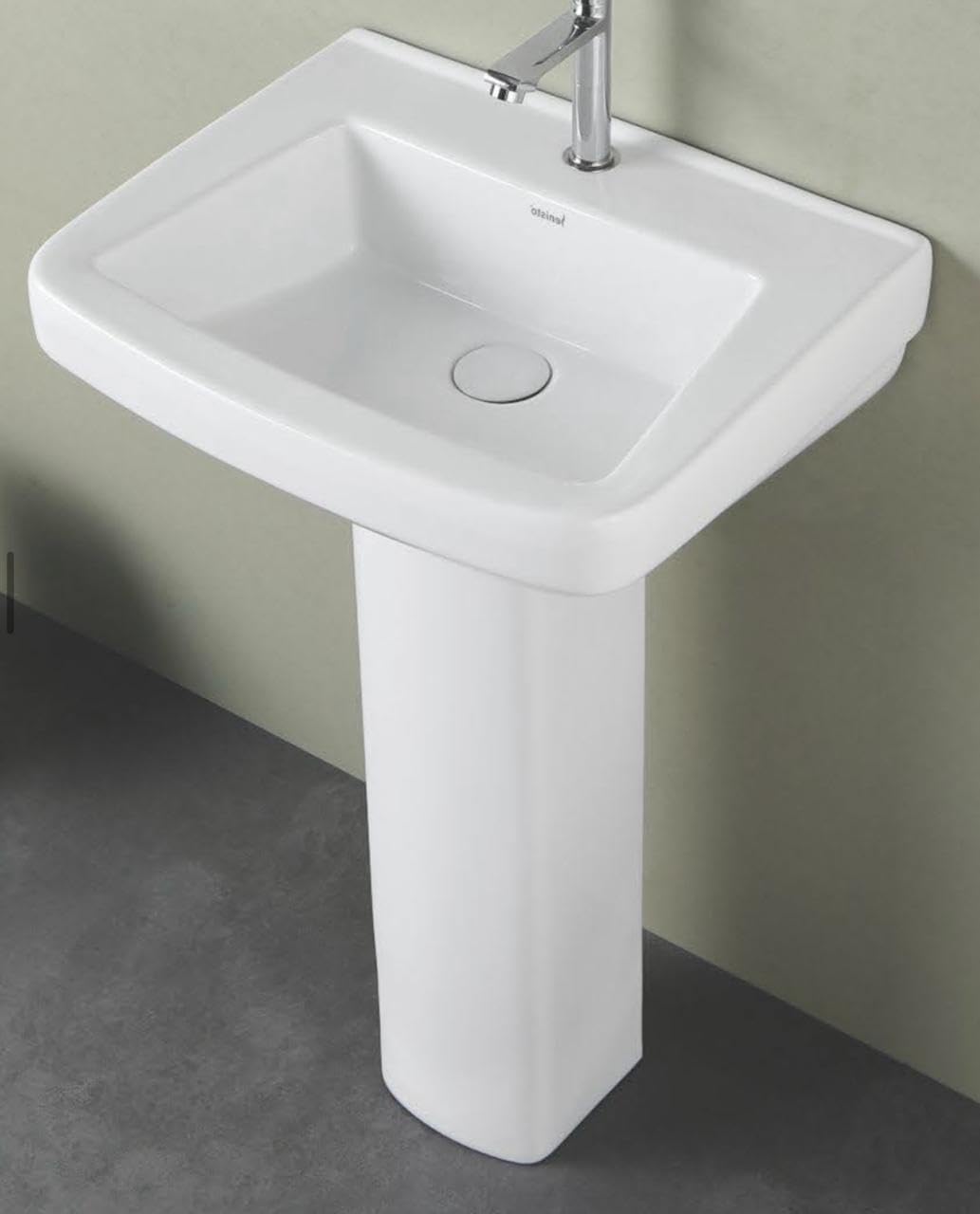 Gold Ceramic Wash Basin - Free Standing Pedestal -7