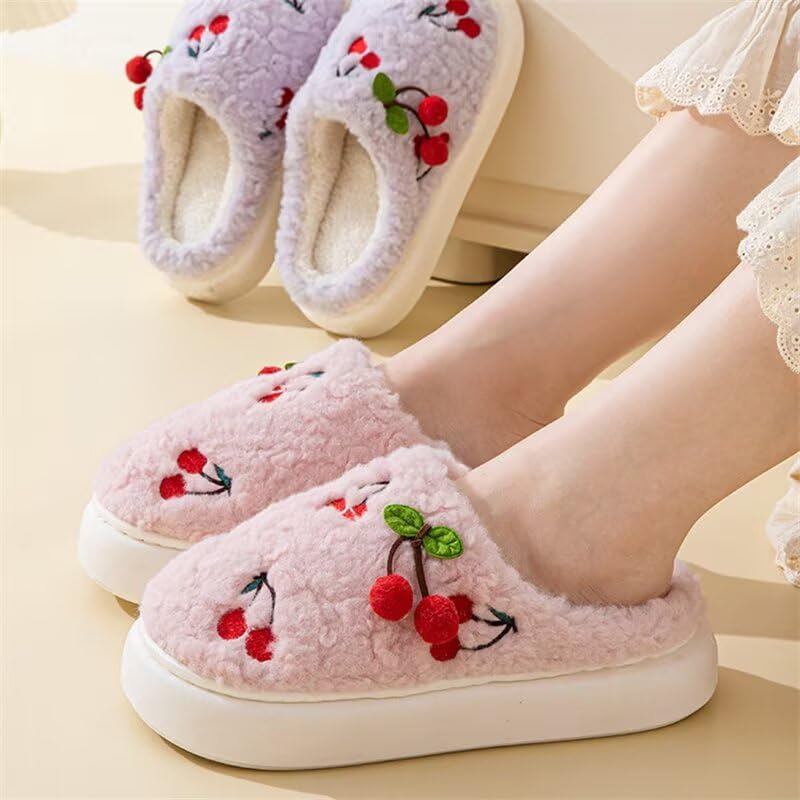 Women Cartoon Fruit Warm Cotton Slippers for Winter Indoor Home Bedroom Walking Hotel3