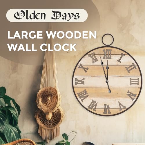 Large Real Wood Antique Farmhouse Clock product image