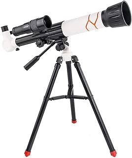 YPMERDYXB Telescopio astronómico monocular portátil, telescopio para niños y Principiantes en astronomía, telescopio astronómico, telescopio de Viaje portátil para niñas y niños, Color Blanco