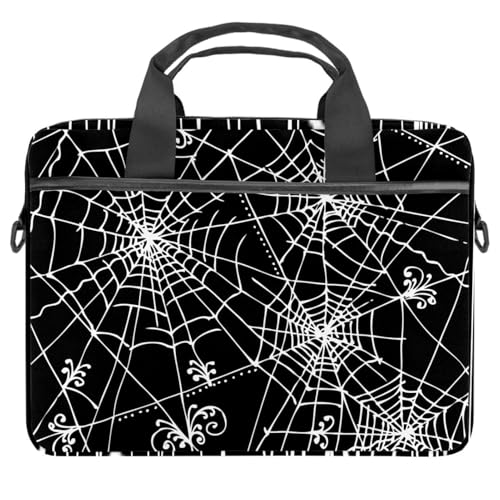 Maletín bandolera para laptop de 13 a 14.5 pulgadas en blanco y negro