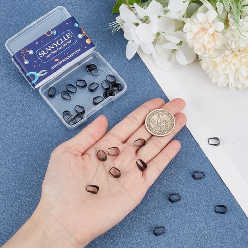 SUNNYCLUE 1 Box 30Pcs Stainless Steel Pinch Bails Pendant Bail Connector Black Snap on Bails Dangle Charm Beads Open Clip Bails Hook Necklace Chain Slider Connectors for Jewellery Making Findings - Image 3