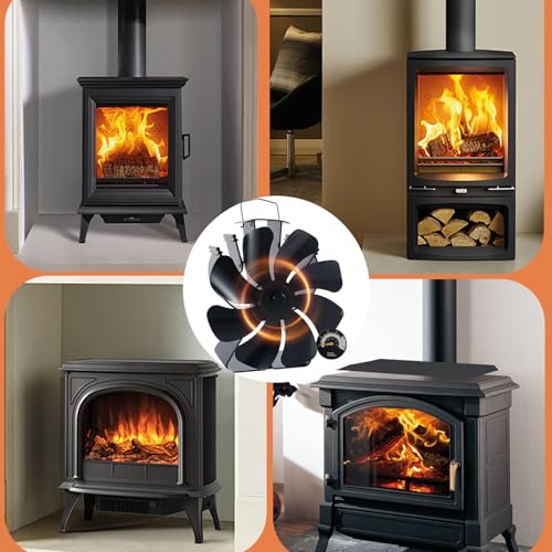 Ventilateur de cheminée à bois 8 lames pour diffuser la chaleur - 8