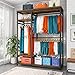 Raybee Heavy Duty Clothing Rack for Hanging Clothes,Clothes Rack Portable Closet for Bedroom, 4 Tiers and 3 Hanging Rods,Adjustable,Sturdy,16